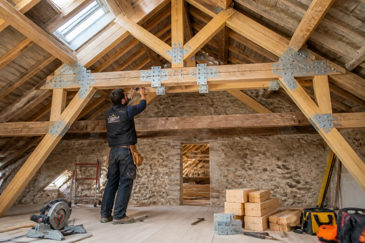 Rénovation de charpente en bois pour sécuriser et valoriser sa toiture